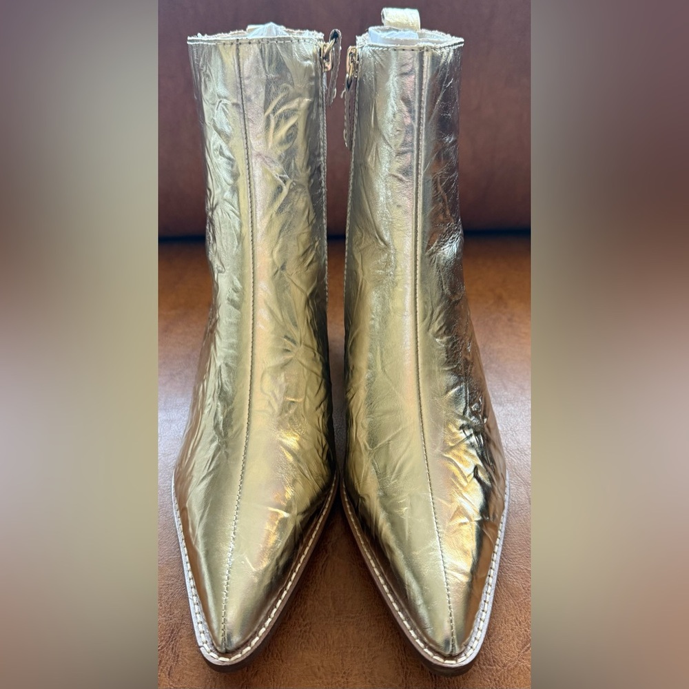 Kelsi Dagger Brooklyn Milly Pointed Toe Bootie Washed Gold Women’s Size 8 NWOB - Picture 4 of 8